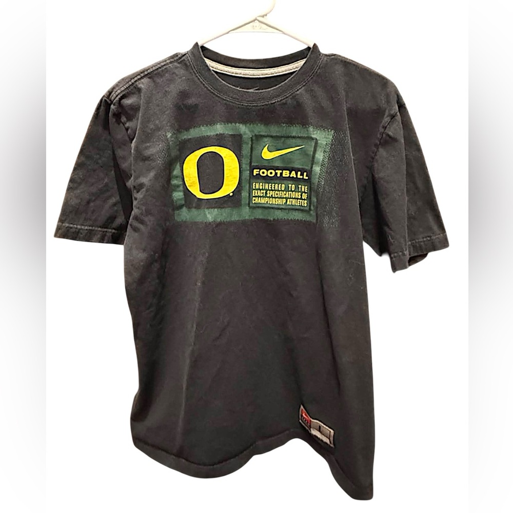 Nike Black Oregon Ducks Football Graphic Tee with Yellow Logo LARGE - Picture 2 of 6